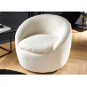 Fauteuil rotatif bouclé blanc Mirea