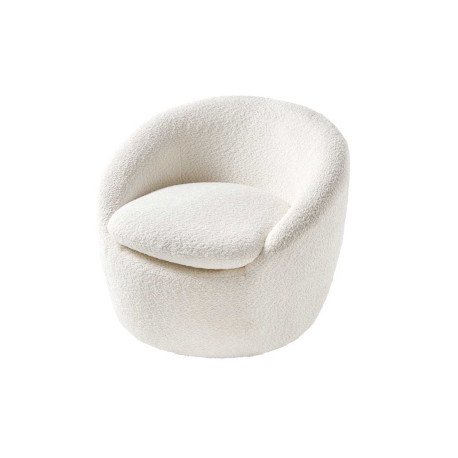 Fauteuil rotatif bouclé blanc Mirea