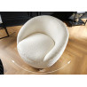 Fauteuil rotatif bouclé blanc Mirea