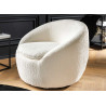 Fauteuil rotatif bouclé blanc Mirea