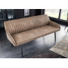 Banquette design taupe avec accoudoirs 160 cm Issa