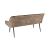 Banquette design taupe avec accoudoirs 160 cm Issa