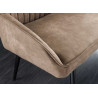 Banquette design taupe avec accoudoirs 160 cm Issa