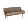 Banquette design taupe avec accoudoirs 160 cm Issa