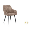 Chaises modernes microfibre taupe Issa