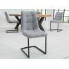 Chaises cantilever tissu gris clair Lily