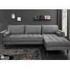 Canapé d'angle velours gris 260 cm Anatole