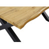 Table basse aspect chêne sauvage et pieds en X 90 cm Joka