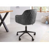 Chaise de bureau velours gris Makoto