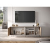 Meuble TV design 3 portes 160 cm chêne cadiz et cashmere Enora