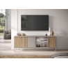 Meuble TV design 3 portes 160 cm chêne cadiz et cashmere Enora