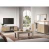 Meuble TV design 3 portes 160 cm chêne cadiz et cashmere Enora