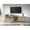 Meuble TV moderne 4 portes 2m10 chêne cadiz et cashmere Enora