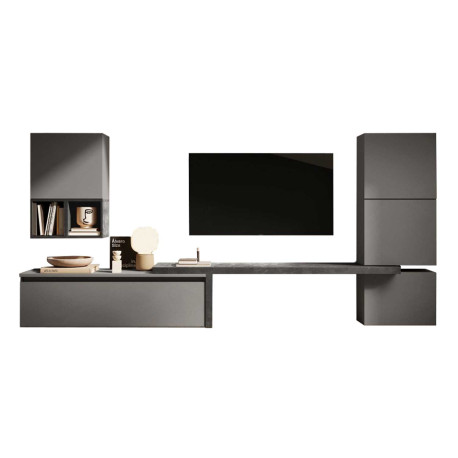 Ensemble TV design ardoise et graphite Eloa