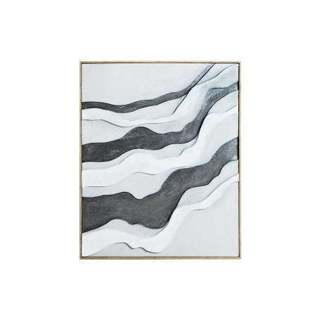 Tableau mural contemporain sur toile blanc et gris 80x100 cm