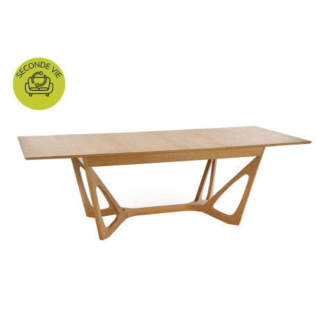 Table extensible en bois couleur chêne 160-240 cm "SECONDE VIE"