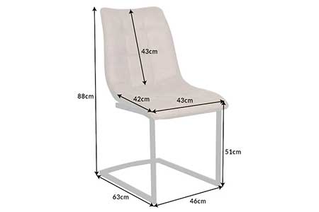 Dimensions détaillées des chaises taupe