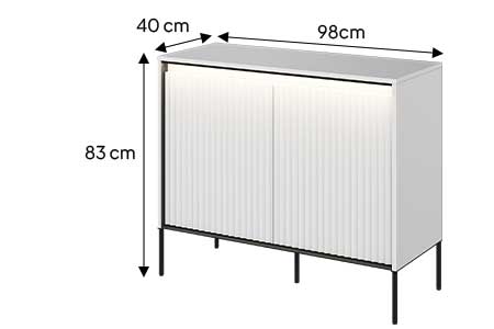 Dimensions détaillées de la commode