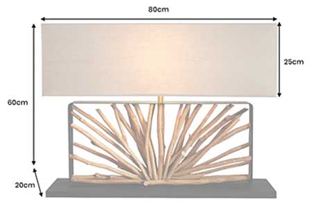 Dimensions détaillées de la lampe à poser