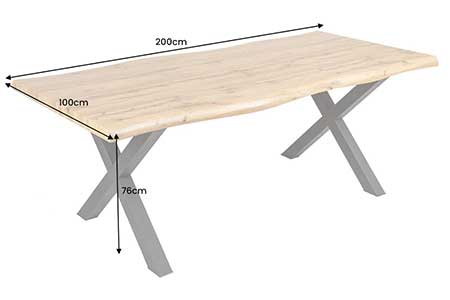 Dimensions détaillées de la table 2m