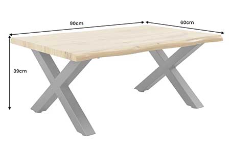 Dimensions détaillées de la table basse