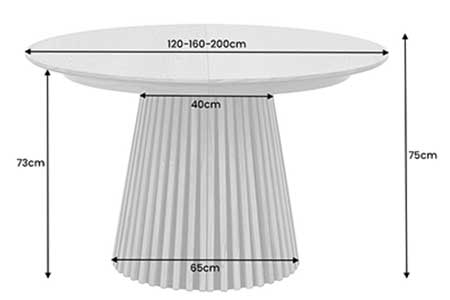 Dimensions de la table ronde