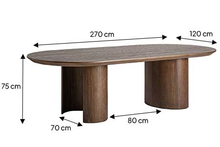 Dimensions de la grande table ovale