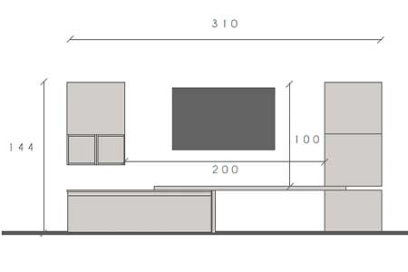 Détail de l'ensemble télé design