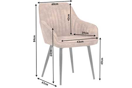 Dimensions détaillées des chaises marron