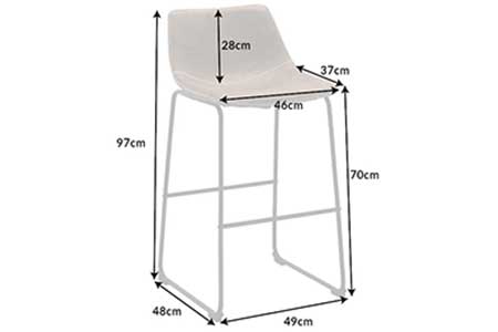 Dimensions détaillées des chaises de bar