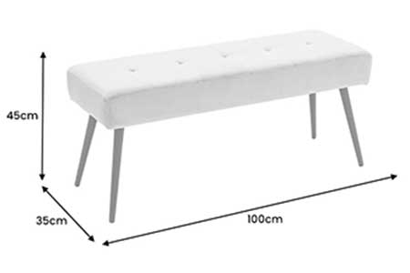 Dimensions détaillées du banc