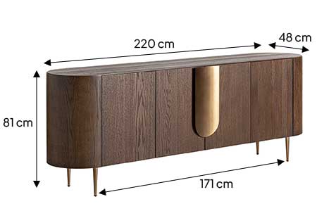 Dimensions du long buffet contemporain