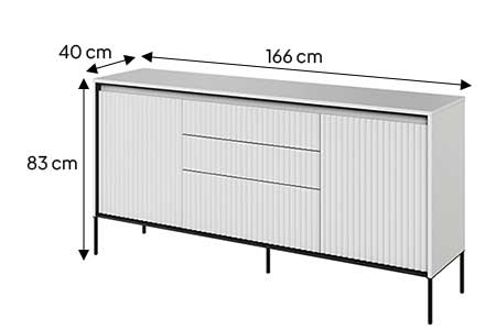 Dimensions détaillées du meuble buffet