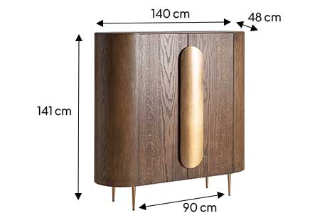 Dimensions du buffet haut contemporain