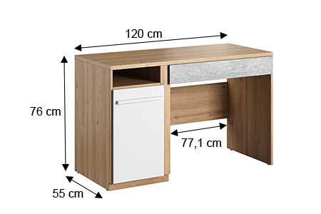 Dimensions détaillées du bureau moderne