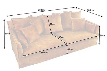 Dimensions détaillées du canapé