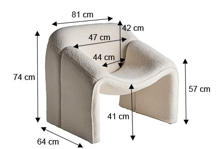 Dimensions détaillées du fauteuil