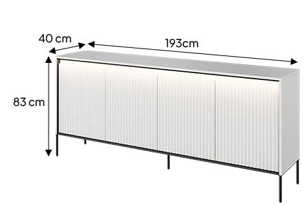 Dimensions détaillées du meuble buffet