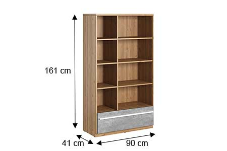 Dimensions détaillées du meuble étagère chambre enfant