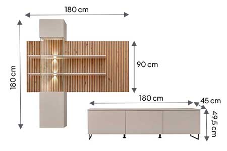 Détail de l'ensemble tv