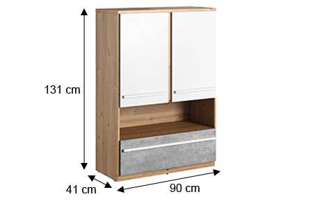 Dimensions détaillées du meuble de rangement