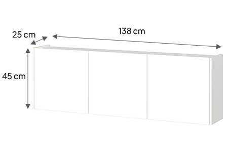 Détail du meuble tv blanc suspendu