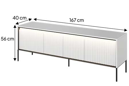 Dimensions détaillées du meuble tv