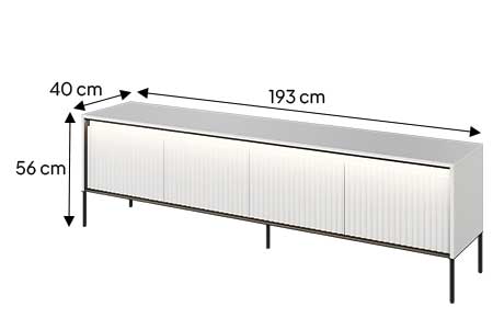 Dimensions détaillées du meuble tv