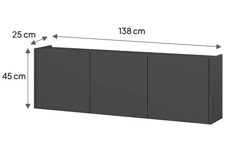 Détail du meuble tv graphite suspendu