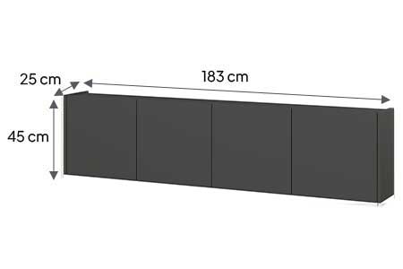 Détail du meuble tv graphite suspendu