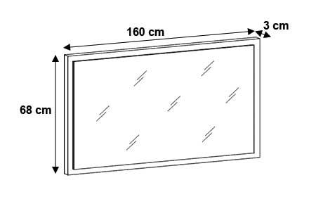 Dimensions détaillées du miroir mural